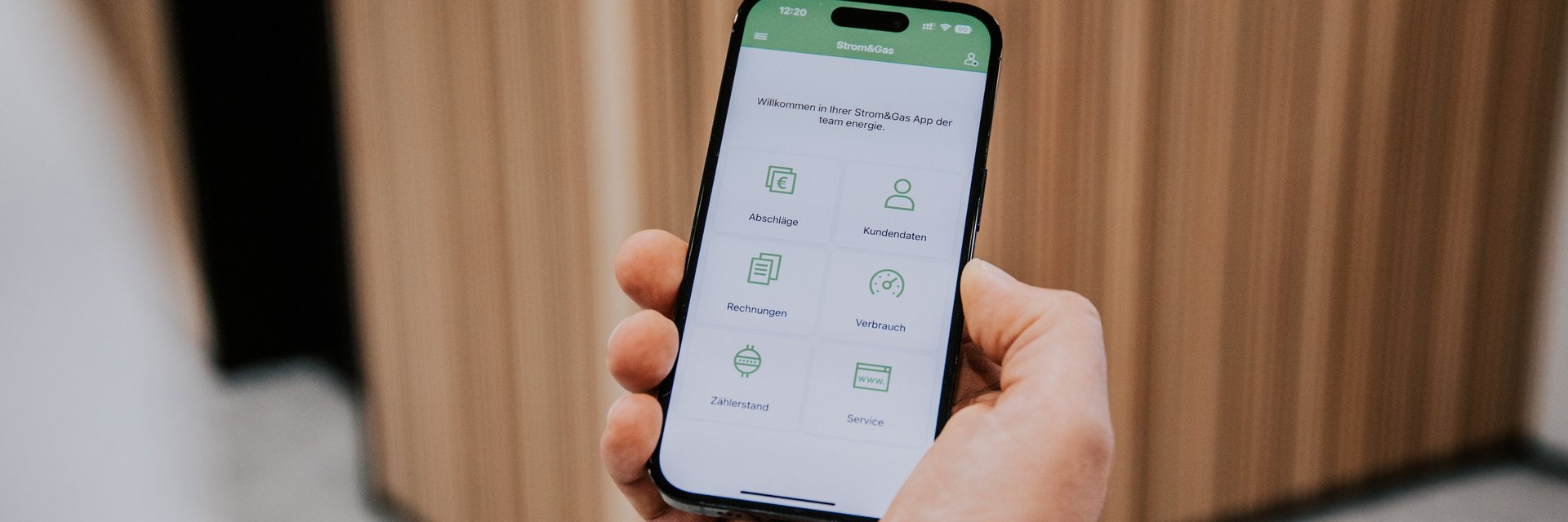 Strom & Gas App der team energie